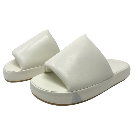 STAND STUDIO Tuva Slippers Sz 5 Women's White Faux Leather Slip On - Picture 7 of 12